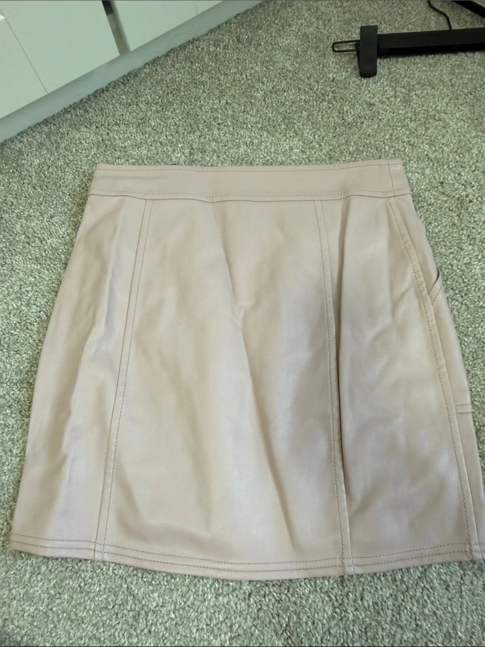 Women's Express Pink Faux Leather Zip Front Mini Skirt